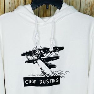 Fun graphic hoodie Crop Dusting medium